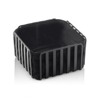 Korb, Metall, schwarz, quadratisch, mit Textileinlage aus Baumwolle, B 190 x T 190 mm Korb, Metall, schwarz, quadratisch, mit Textileinlage aus Baumwolle, B 190 x T 190 mm