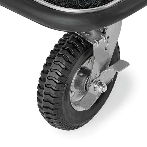 Gepäckwagen schwarz mit Rollen Ø 200 mm, Rohrrahmen Ø 50 mm, Gummistoßschutz