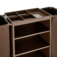 Vorschau: Zimmerservicewagen mit 2 Wäschesäcken, Stahl, furniertes Holz, 1400 x 470 x 1080 mm Vorschau: Zimmerservicewagen mit 2 Wäschesäcken, Stahl, furniertes Holz, 1400 x 470 x 1080 mm