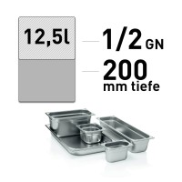 GN Behälter - Edelstahl - GN 1/2 - 200 mm - randverstärkt GN Behälter - Edelstahl - GN 1/2 - 200 mm - randverstärkt