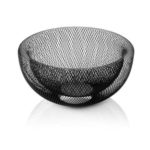 Korb, Metall, schwarz, pulverbeschichtet, doppelwandiges Design, Ø 295 mm