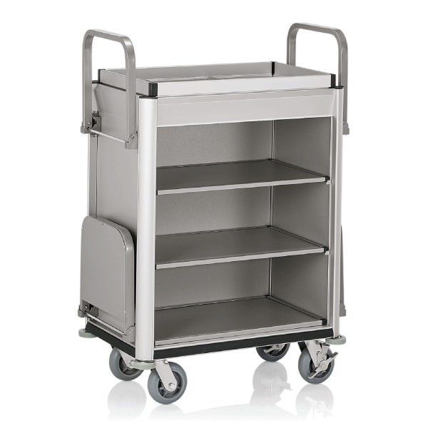 Zimmerservicewagen, helles Kantenprofil in Aluminiumoptik, 1550 x 550 x 1160 mm