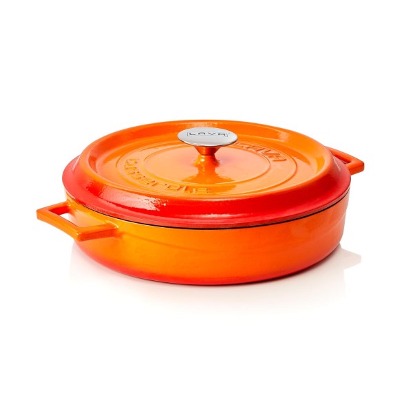 Kasserolle EisenStil, rund, 3,50 Liter, Gußeisen, emailliert, orange