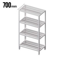 Lagerregal, Selbstmontage, höhenverstellbare Gitterrost-Böden, 700 mm tief Lagerregal, Selbstmontage, höhenverstellbare Gitterrost-Böden, 700 mm tief