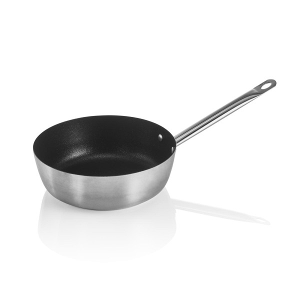 Sauteuse, 2,0 Liter, Ø 240 mm, Kaltgriffe genietet, Sandwichboden, PTFE Antihaftbeschichtung