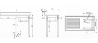Vorschau: Spültisch ECO mit einem Überstand, Becken rechts, Grundboden 700mm Tiefe Vorschau: Spültisch ECO mit einem Überstand, Becken rechts, Grundboden 700mm Tiefe