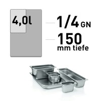 GN Behälter - Edelstahl - GN 1/4 - 150 mm - randverstärkt GN Behälter - Edelstahl - GN 1/4 - 150 mm - randverstärkt