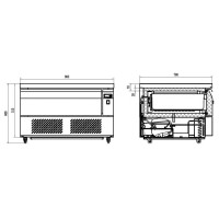 Vorschau: Unterbau Kühl- und Tiefkühltisch, L, 1 Schublade Motor unten Vorschau: Unterbau Kühl- und Tiefkühltisch, L, 1 Schublade Motor unten