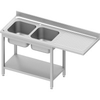 Vorschau: Spültisch ECO mit einem Überstand, Grundboden und zwei Becken links 700mm Tiefe Vorschau: Spültisch ECO mit einem Überstand, Grundboden und zwei Becken links 700mm Tiefe