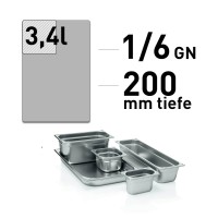 GN Behälter - Edelstahl - GN 1/6 - 200 mm - randverstärkt GN Behälter - Edelstahl - GN 1/6 - 200 mm - randverstärkt