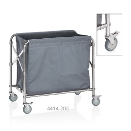 Wäschewagen, Edelstahl, Nylon, grau, 4 Rollen, 200 Liter