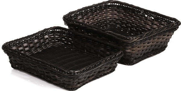 Polyrattan-Korb GN 1/2, dunkelbraun, 325 x 265 x 100 mm