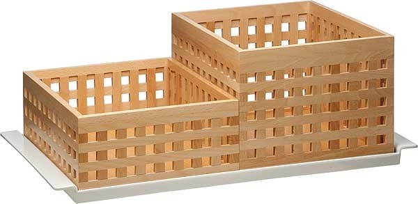 Box für Brotstation, Buchenholz, stapelbar, 125 mm hoch (passend für Tablett)