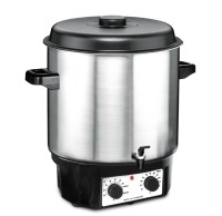Glühwein- und Einkochautomat mit Zeitschaltuhr aus Edelstahl Glühwein- und Einkochautomat mit Zeitschaltuhr aus Edelstahl