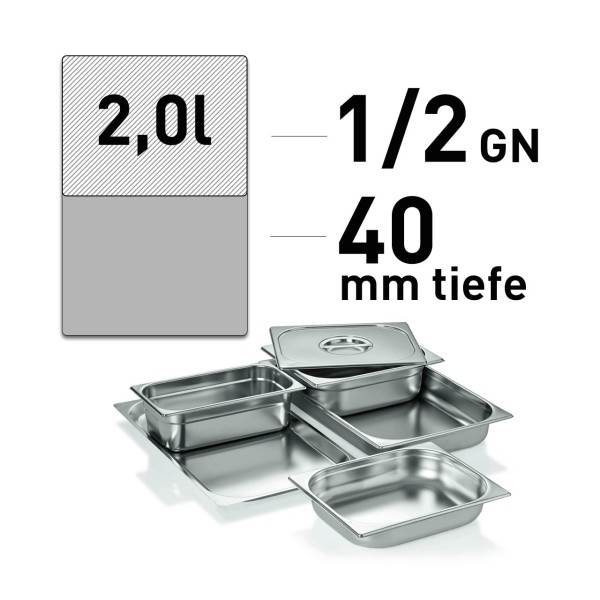 GN Behälter - Edelstahl - GN 1/2 - 40 mm - ECO Line