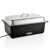 Elektro Chafing Dish GN 1/1, Edelstahl, Kunststoff-Wasserbad schwarz, digitale Temperaturkontrolle Elektro Chafing Dish GN 1/1, Edelstahl, Kunststoff-Wasserbad schwarz, digitale Temperaturkontrolle