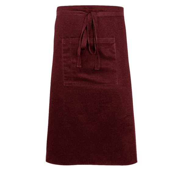 Bistroschürze, Doppeltasche, schwarz, weiß, rot, grün, Größe L