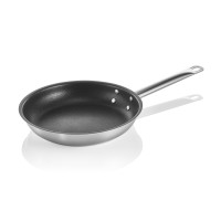 Bratpfanne DeLuxe, Sandwichboden, Ø 280 mm, Schüttrand, Kaltgriff genietet, Teflonbeschichtung Bratpfanne DeLuxe, Sandwichboden, Ø 280 mm, Schüttrand, Kaltgriff genietet, Teflonbeschichtung