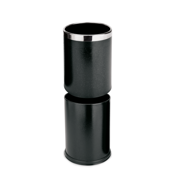 Papierkorb 2 tlg. - feuerfest - schwarz m. Edelstahlring