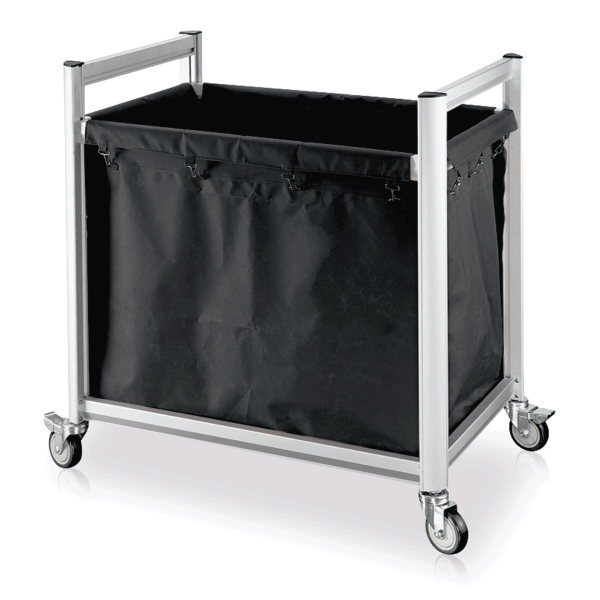 Wäschewagen, Aluminium, Polyester, schwarz, 4 Rollen, 220 Liter