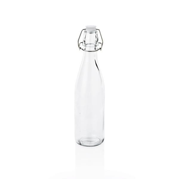 Bügelverschlussflasche, Opalglas / Hartglas, 500 ml, Ø 70 mm, Deckel mit Silikondichtung