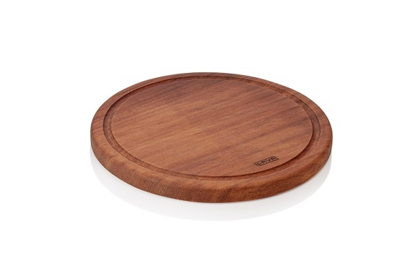 Servierbrett, rund, mit Saftrille, Holz