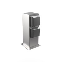 STOCK Steckdosenturm aus Edelstahl mit 2 Steckdosen STOCK Steckdosenturm aus Edelstahl mit 2 Steckdosen