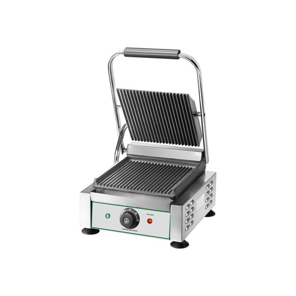 Kontaktgrill, 2,2 kW, 50 - 300 °C, 230 V, Grillfläche 340 x 230 mm, geriffelt