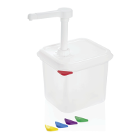 Saucenspender GN 1/6, Polypropylen, 2,6 Liter, mit Maßeinteilung, HACCP-Clips zum Markieren Saucenspender GN 1/6, Polypropylen, 2,6 Liter, mit Maßeinteilung, HACCP-Clips zum Markieren