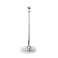 Abgrenzungsständer, Edelstahl, silberfarben, Oberteil kugelförmig, Höhe 950 mm Abgrenzungsständer, Edelstahl, silberfarben, Oberteil kugelförmig, Höhe 950 mm