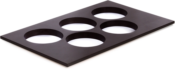 Schüsselhalter GN 1/1 mit 5 Löchern D. 132 mm, Wenge, passend für Buffet-Sets