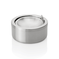 Druck-Windaschenbecher aus Edelstahl, Ø 115 mm, Klappmechanik Druck-Windaschenbecher aus Edelstahl, Ø 115 mm, Klappmechanik