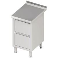 Edelstahl-Schubladenschrank: 2 Schubladen, Aufkantung, B x T x H 450 x 600 x 850 mm Edelstahl-Schubladenschrank: 2 Schubladen, Aufkantung, B x T x H 450 x 600 x 850 mm
