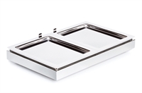 Buffet-Set bestehend aus: Basiselement GN 1/1 Edelstahl, 2 x GN 1/2 Edelstahl-Tabletts und Kühlakku Buffet-Set bestehend aus: Basiselement GN 1/1 Edelstahl, 2 x GN 1/2 Edelstahl-Tabletts und Kühlakku