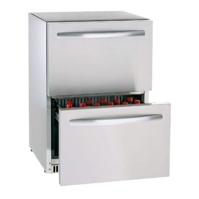 Edelstahl-Kühlschrank, 2 Schubladen