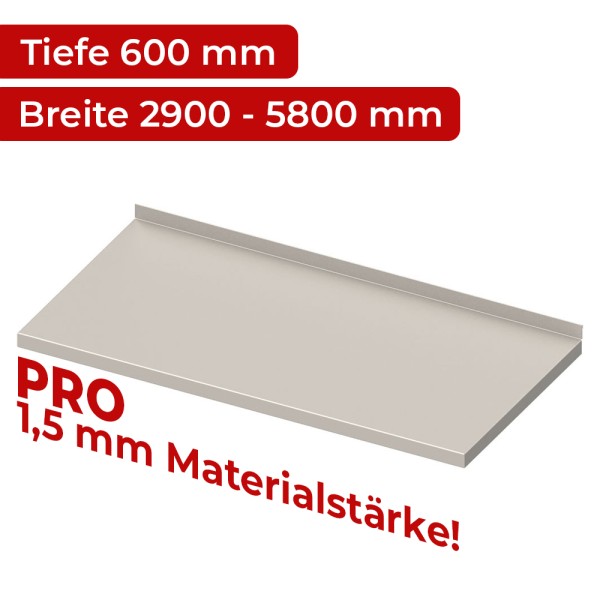 Arbeitsplatte PRO Modulsystem,Tiefe 600 mm