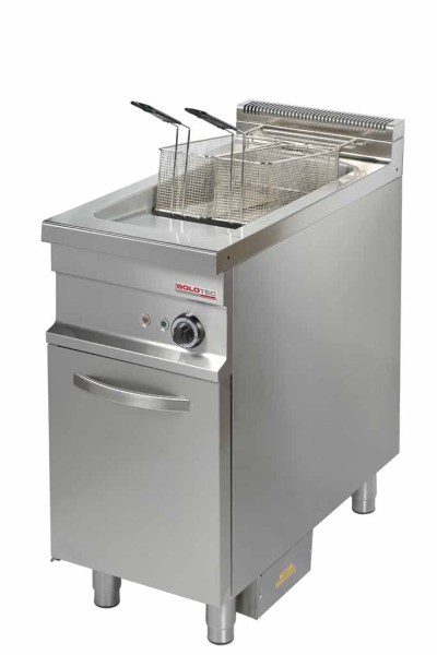Gas-Fritteuse, 1 Becken 20 Liter, Unterschrank mit Tür - SOLOTEC 900