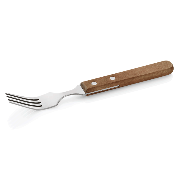 Steakgabel, Edelstahl, mit Kiefernholzgriff, L 200 mm