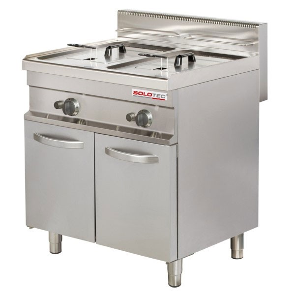 Gas-Fritteuse, 2 Becken, 2 x 8 Liter - Standgerät - SOLOTEC 700