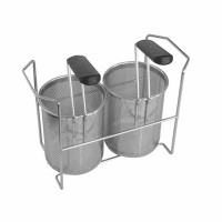 Set mit 2 runden 2-Portionskörben 1/6 und Rahmengestell für STOCK Pastakocher Set mit 2 runden 2-Portionskörben 1/6 und Rahmengestell für STOCK Pastakocher