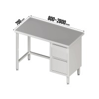 Arbeitstisch, 2 Schubladen rechts, Tiefe 700mm Arbeitstisch, 2 Schubladen rechts, Tiefe 700mm
