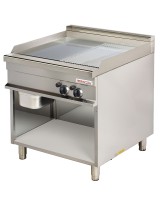 Gas-Griddleplatte, hartverchromt, 1/2 glatt - 1/2 gerillt - 2 Heizzonen - SOLOTEC 900 Gas-Griddleplatte, hartverchromt, 1/2 glatt - 1/2 gerillt - 2 Heizzonen - SOLOTEC 900