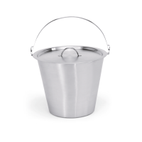 Edelstahl-Eimer, 15 Liter, mit Skala 1-15 Liter. Edelstahl-Eimer, 15 Liter, mit Skala 1-15 Liter.