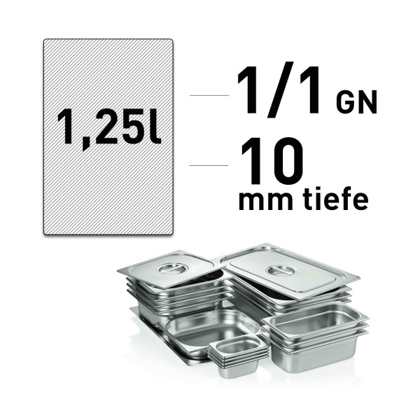 GN Behälter - Edelstahl - 1/1 GN - 10 mm
