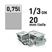 GN-Behälter - Edelstahl - GN 1/3 - 20 mm GN-Behälter - Edelstahl - GN 1/3 - 20 mm