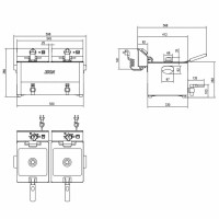 Vorschau: Elektro-Fritteuse, 2 Becken, 10+10 Liter, Tischgerät, 2x 230 V, 2x 3,25 kW Vorschau: Elektro-Fritteuse, 2 Becken, 10+10 Liter, Tischgerät, 2x 230 V, 2x 3,25 kW
