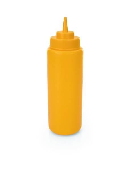 Quetschflasche, Polyethylen, gelb, große Öffnung, Schraubdeckel, 0,95 Liter, Ø 80 mm
