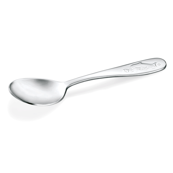 Kinder-Löffel, Besteckserie Marie, Edelstahl, L 145 mm, Delfin-Motiv am Griff