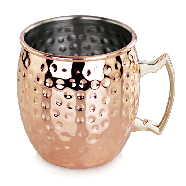 Moscow Mule Becher, Edelstahl, Kupferoptik, 400 ml, Ø 87 mm, gehämmert