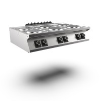 STOCK 6-Platten-Elektroherd, Geräteoberteil, 6 runde Gusseisen-Platten je 2,6 kW, Ø220 mm STOCK 6-Platten-Elektroherd, Geräteoberteil, 6 runde Gusseisen-Platten je 2,6 kW, Ø220 mm